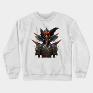 Black crow samurai face Crewneck Sweatshirt